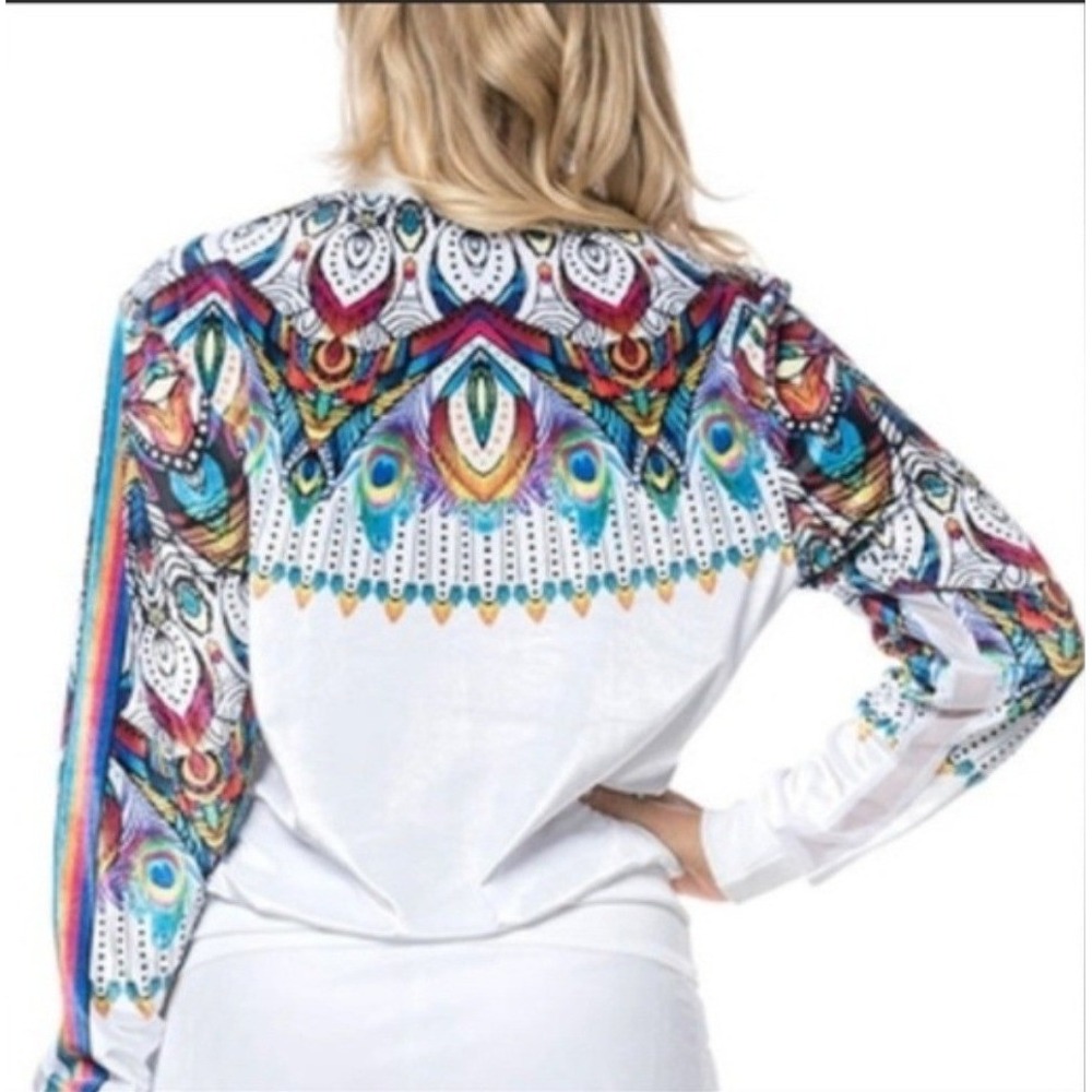 Lucky in Love Track Jacket XL White Peacock Mandala Bethanie Mattek-Sands Collab